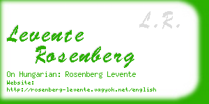 levente rosenberg business card